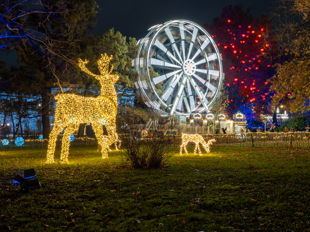 Leucht Rehe und Riesenrad